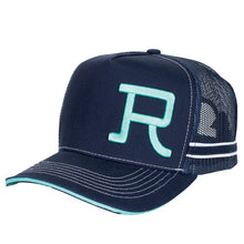 Load image into Gallery viewer, Roper Trucker Cap - Branded - Navy / Turquoise