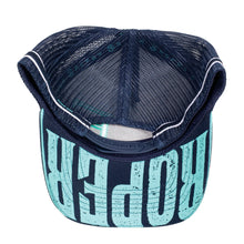 Load image into Gallery viewer, Roper Trucker Cap - Branded - Navy / Turquoise