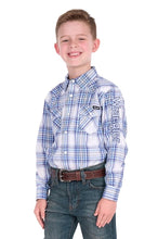 Load image into Gallery viewer, Wrangler - BOYS - Eric Logo Long Sleeve Shirt -Blue/Royal - ASSORTED SIZES