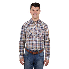 Load image into Gallery viewer, Wrangler - Mens Tom Logo Long Sleeve Shirt - Navy/Tan
