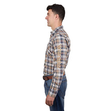 Load image into Gallery viewer, Wrangler - Mens Tom Logo Long Sleeve Shirt - Navy/Tan