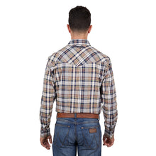 Load image into Gallery viewer, Wrangler - Mens Tom Logo Long Sleeve Shirt - Navy/Tan