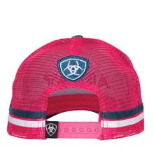 Load image into Gallery viewer, Ariat Arrow Trucker Cap - Navy/Pink- one size