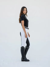 Load image into Gallery viewer, Dressage Diva - Chloe - White / Black Seat Tights - XL 16/18