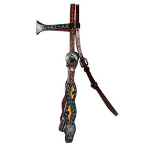 Load image into Gallery viewer, Vaquera Bridle - Brown Turquoise - Fort Worth - One Size