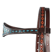 Load image into Gallery viewer, Vaquera Bridle - Brown Turquoise - Fort Worth - One Size