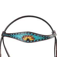 Load image into Gallery viewer, Vaquera Bridle - Brown Turquoise - Fort Worth - One Size