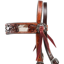 Load image into Gallery viewer, Longhorn Bridle - Cowhide Inlay - Fort Worth - Brown - One Size