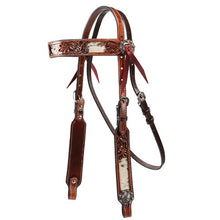 Load image into Gallery viewer, Longhorn Bridle - Cowhide Inlay - Fort Worth - Brown - One Size