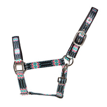 Load image into Gallery viewer, Halter - Nylon - Aztec Print - Black / Pink / Turquoise - COB & FULL