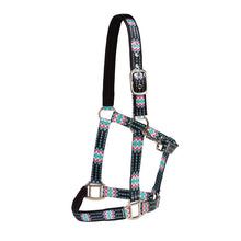 Load image into Gallery viewer, Halter - Nylon - Aztec Print - Black / Pink / Turquoise - COB & FULL