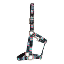 Load image into Gallery viewer, Halter - Nylon - Aztec Print - Black / Pink / Turquoise - COB & FULL
