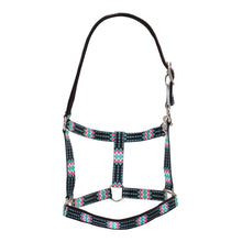 Load image into Gallery viewer, Halter - Nylon - Aztec Print - Black / Pink / Turquoise - COB & FULL