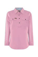 Load image into Gallery viewer, Thomas Cook - Womens Half Placket Light Cotton Long Slleve Shirt - Rose Pink - ASSORTED SIZES