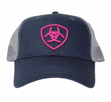 Load image into Gallery viewer, Truckers Cap - Ariat - NAVY/SILVER/PINK