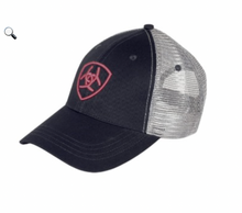 Load image into Gallery viewer, Truckers Cap - Ariat - NAVY/SILVER/PINK
