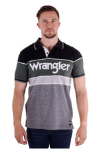Load image into Gallery viewer, Mens Sam Short Sleeve Polo - Wrangler - large - BLACK/CYPRESS- WAS $ 89.95 NOW $ 53.97 - NO EXCHANGES OR REFUNDS ON SALE ITEMS