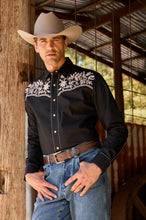 Load image into Gallery viewer, Wrangler - Mens Anthony Embroided - LONG SLEEVE Shirt - Black - Small