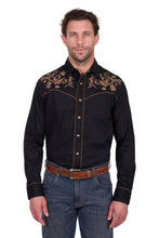 Load image into Gallery viewer, Wrangler - Mens Luke Embroided Long Sleeve Shirt - BLACK - ASSORTED SIZES