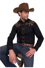 Load image into Gallery viewer, Wrangler - Mens Luke Embroided Long Sleeve Shirt - BLACK - ASSORTED SIZES