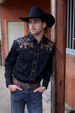 Load image into Gallery viewer, Wrangler - Mens Luke Embroided Long Sleeve Shirt - BLACK - ASSORTED SIZES