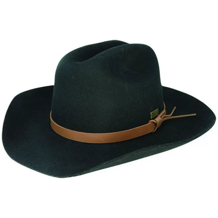 Avenel Flinders Cattleman Wool Felt centre crease Western Black Medium