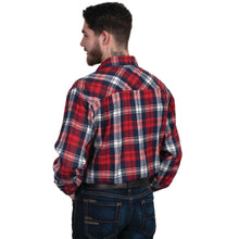 Load image into Gallery viewer, Just Country - Mens Flannel Workshirt- Red and Navy- Small
