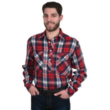 Load image into Gallery viewer, Just Country - Mens Flannel Workshirt- Red and Navy- Small
