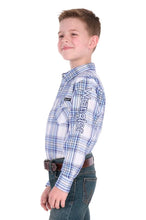 Load image into Gallery viewer, Wrangler - BOYS - Eric Logo Long Sleeve Shirt -Blue/Royal - ASSORTED SIZES
