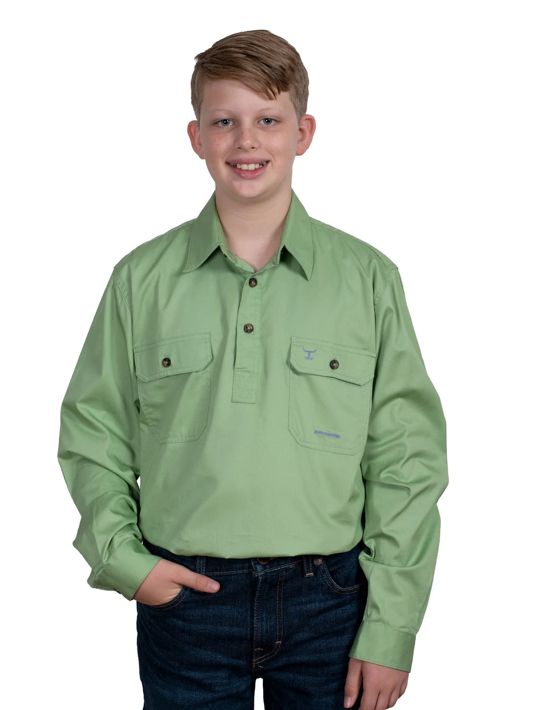 Lauchlan Workshirt - Boys - Just Country - SAGE