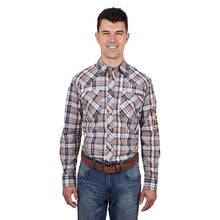 Load image into Gallery viewer, Wrangler - Mens Tom Logo Long Sleeve Shirt - Navy/Tan

