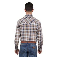 Load image into Gallery viewer, Wrangler - Mens Tom Logo Long Sleeve Shirt - Navy/Tan
