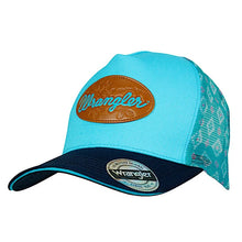 Load image into Gallery viewer, Wrangler Misha Ponytail Trucker Cap - Aqua/Navy - One Size
