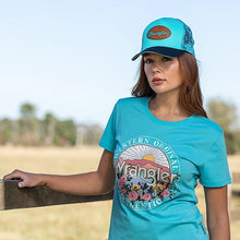 Load image into Gallery viewer, Wrangler Misha Ponytail Trucker Cap - Aqua/Navy - One Size
