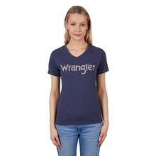 Load image into Gallery viewer, Wrangler - Womans Bianca Short Sleeve Top - Navy Marle - 12
