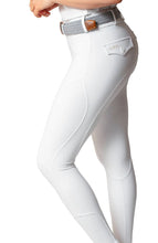 Load image into Gallery viewer, QJ - Competition Riding Tights - White- Large - 12-14
