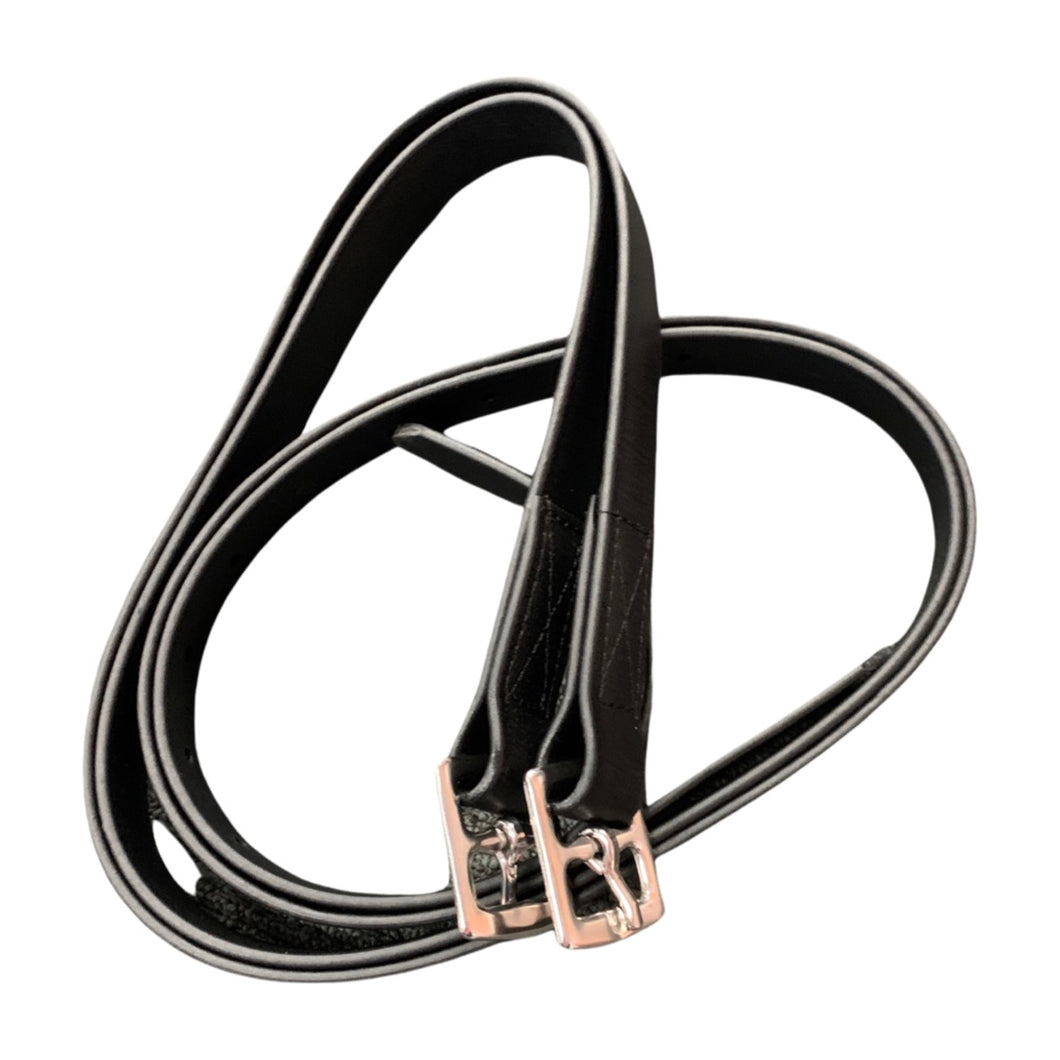 Stirrup Leathers - Status Synthetic - Black -  56 Inch