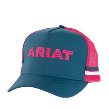 Load image into Gallery viewer, Ariat Arrow Trucker Cap - Navy/Pink- one size
