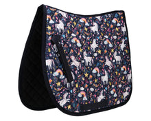 Load image into Gallery viewer, Saddle Pad - Pony - Pink -Unicorn - Pony - Navy
