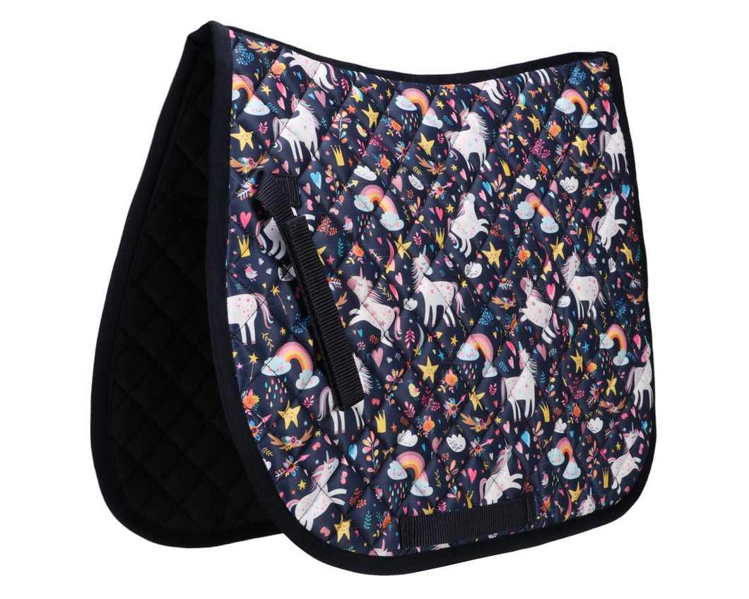 Saddle Pad - Pony - Pink -Unicorn - Pony - Navy