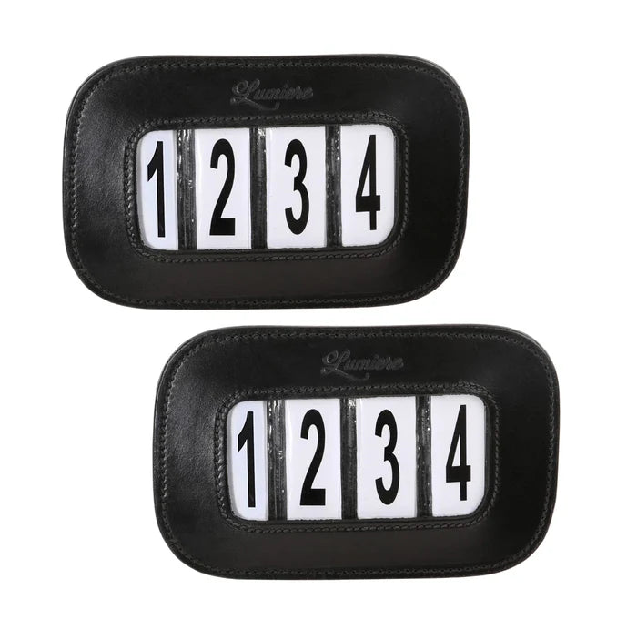 Lumiere Bridle Numbers - CLASSIC- 4 Numbers - BLACK