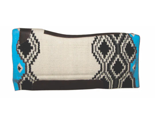 Saddlepad - Felt Lined - Navajo - Chocolate/ Turquoise 34