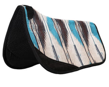 Load image into Gallery viewer, Barrel Race Contoured Pad - Turquoise / Chocolate- 28 inch x 28 inch
