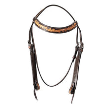 Load image into Gallery viewer, Longhorn Bridle - Cowhide Inlay - Fort Worth - Brown - One Size
