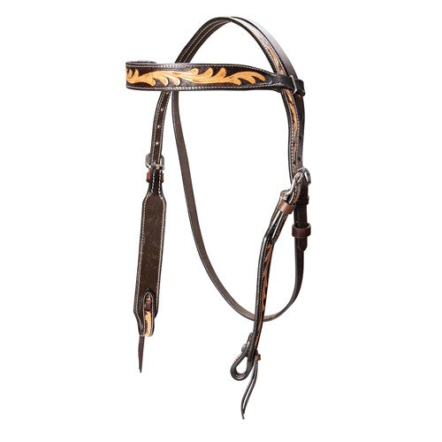 Longhorn Bridle - Cowhide Inlay - Fort Worth - Brown - One Size
