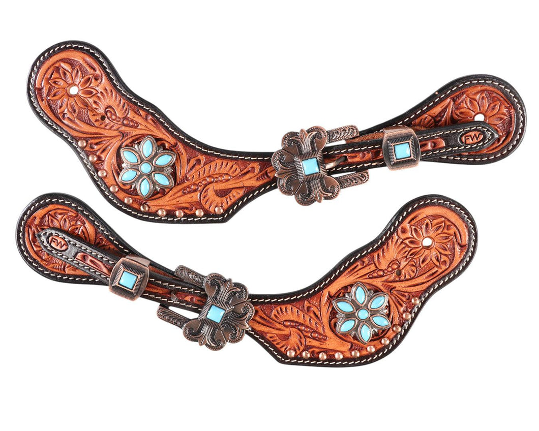 Spur Straps - Wildflower Fort Worth - Turqouise and Copper