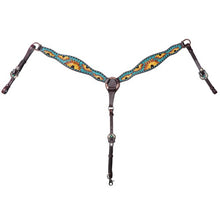 Load image into Gallery viewer, Vaquera Breast Plate - Brown Turquoise - Fort Worth  - One Size
