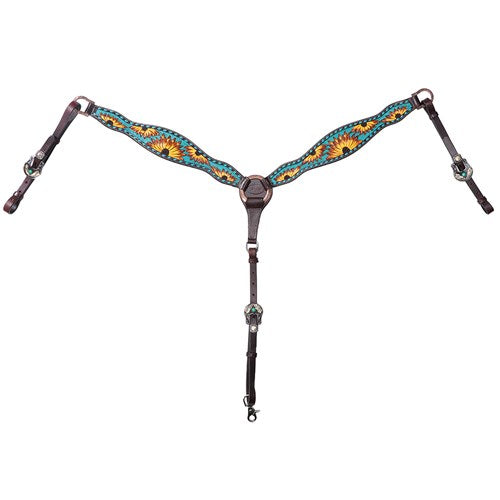 Vaquera Breast Plate - Brown Turquoise - Fort Worth  - One Size