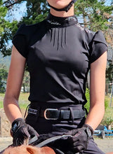 Load image into Gallery viewer, Dressage Diva - Equestrian Shirt - Peated  Short Sleeve Shirt  - The VIVI - Black - XXXL - 20
