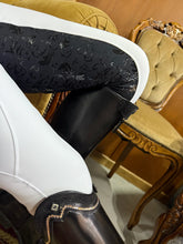 Load image into Gallery viewer, Dressage Diva - Chloe - White / Black Seat Tights - XL  16/18
